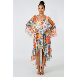 Floral Print Multicolored Dress